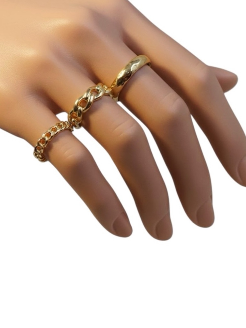 Set of (3) Gold-Tone Rings (NWT) (Size: 6-8) - Picture 6 of 16
